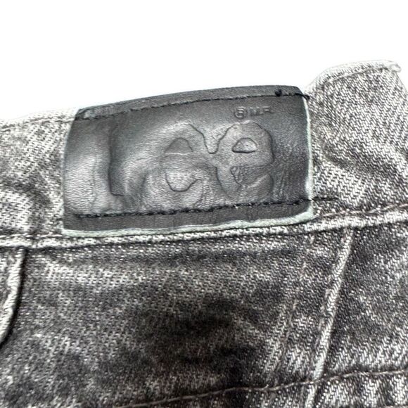 Vintage Lee Acid Wash Black Jeans Womens 8 Med Tapered High Rise - Picture 3 of 9